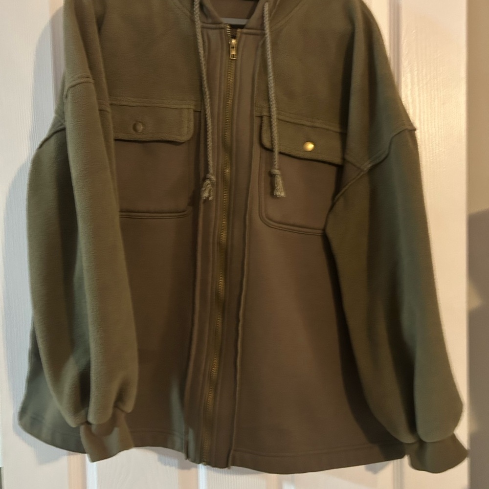Olive Green Hooded Jacket